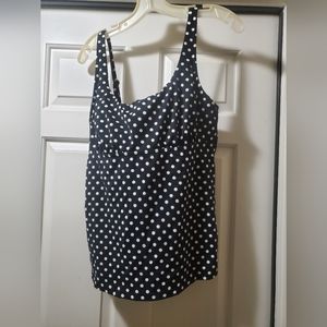 Lands end, size 14 tankini top, black and white